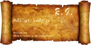 Régi Iván névjegykártya